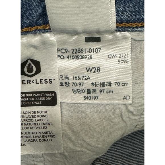 LEVI’s Wedgie Straight 28 Button Fly Distressed Jeans Blue‎ Big E PREMIUM City - Picture 12 of 13